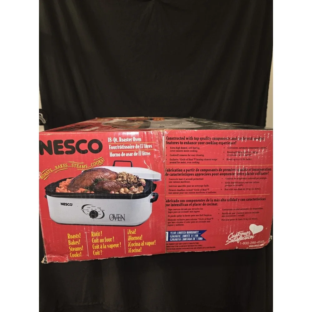 Vintage NESCO 18 Qt Roaster‎ Oven Slow Cook Roast Bake Cook Steam 4808-14-30 NEW